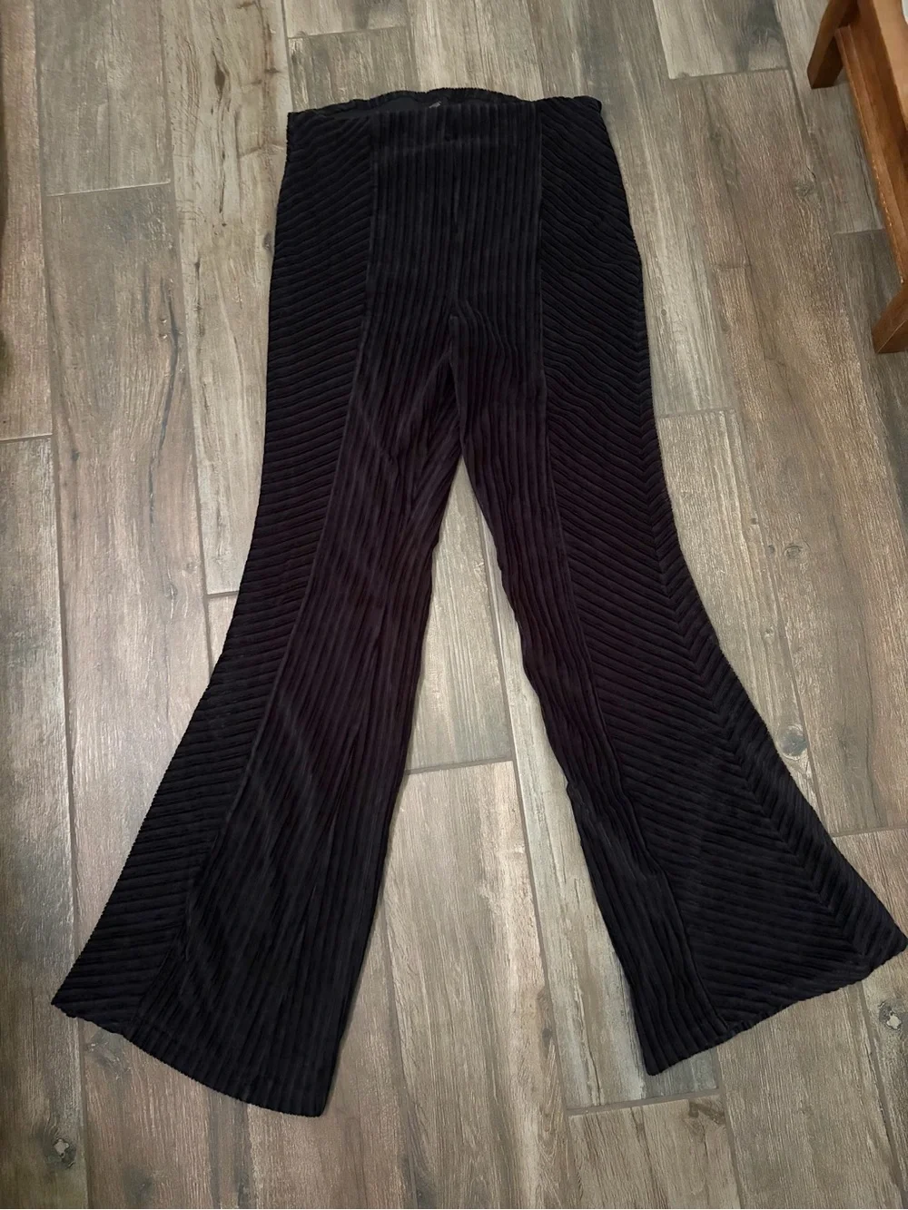 Free People Black Ribbed Flare Pants